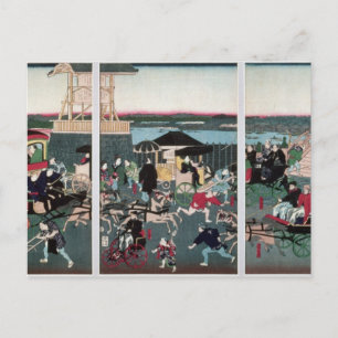 Postal Vista de Nihonbashi en Tokio, c.1870