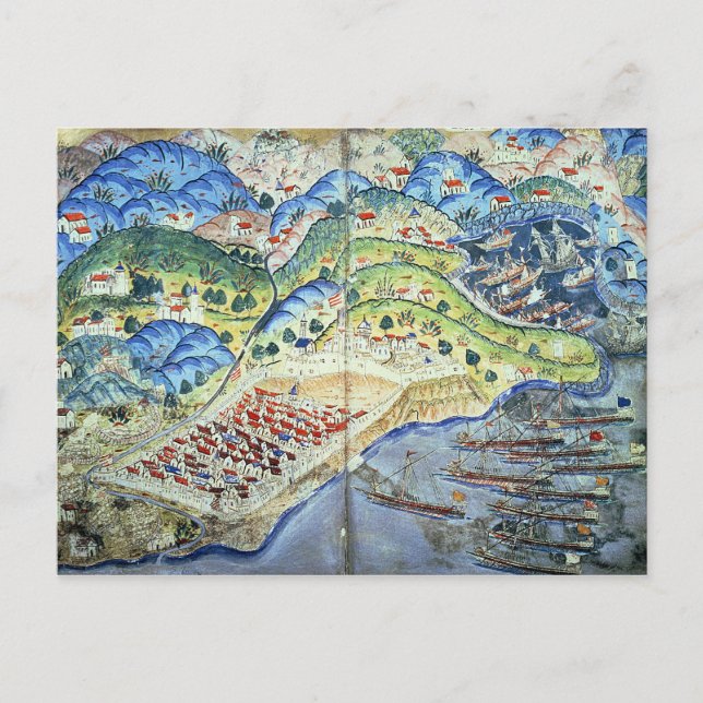 Postal Vista de Niza, desde el "Suleymanname" (Anverso)