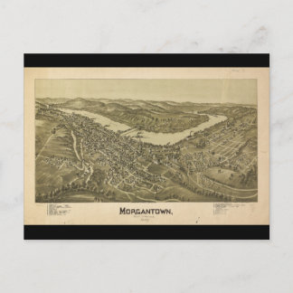 Postal Vista de ojos de pájaro Morgantown West Virginia (