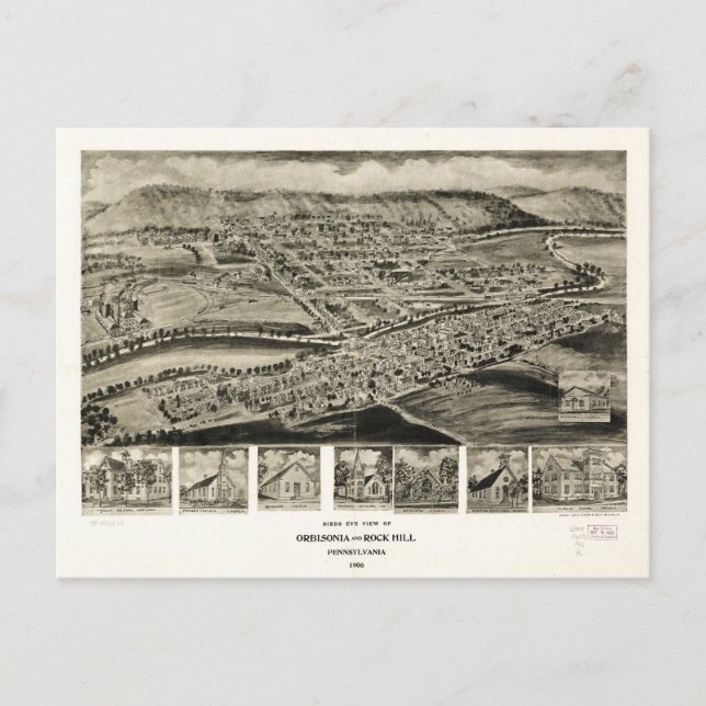 Postal Vista de Orbisonia & Rock Hill, Pennsylvania (1906 (Anverso)