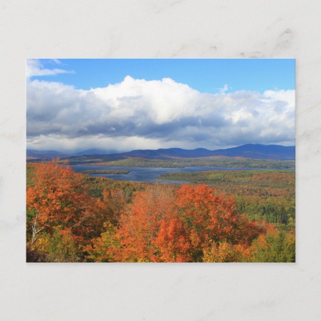 Postal Vista de otoño del lago Rangeley (Anverso)