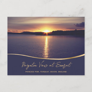 Postal Vista de Paignton en el Sunset Torbay Devon Englan