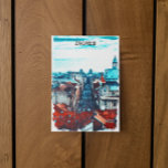 Postal Vista de paisajes urbanos de Zagreb<br><div class="desc">Impresionante postal que exhibe una vista panorámica de Zagreb,  la capital de Croacia,  con sus edificios y monumentos. Es un gran recuerdo y una idea de regalo para todos los turistas.</div>