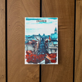 Postal Vista de paisajes urbanos de Zagreb