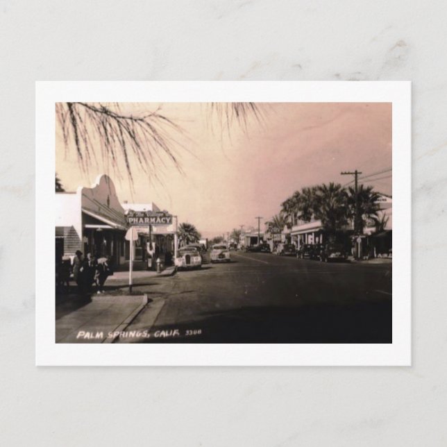 Postal Vista de Palm Springs, California Vintage (Anverso)