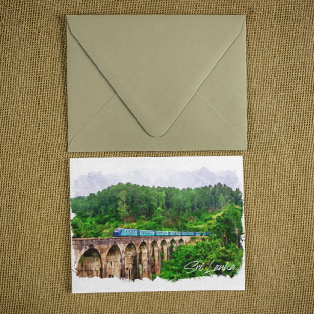 Postal Vista de Panorama de Tren de Sri Lanka (sri lanka train panorama view postcard)