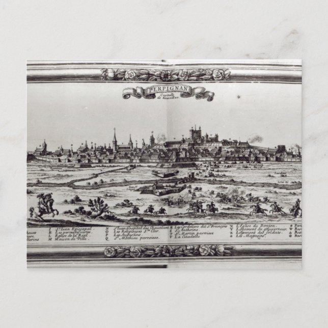 Postal Vista de Perpiñán, sur de Francia, c.1645 (Anverso)