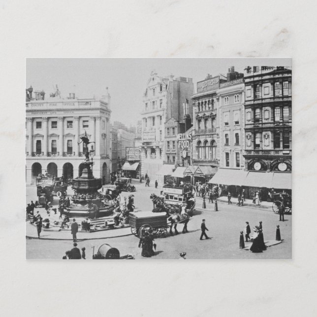 Postal Vista de Piccadilly Circus, c. 1900 (Anverso)