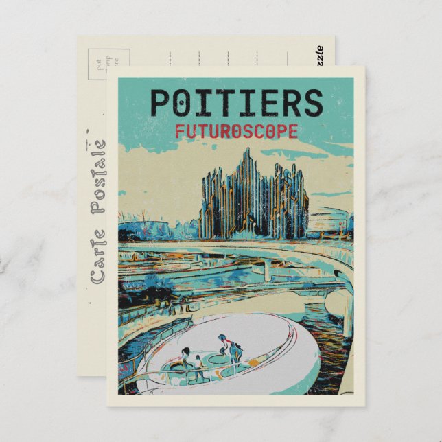 Postal Vista de Poitiers Francia del parque temático del  (Anverso / Reverso)