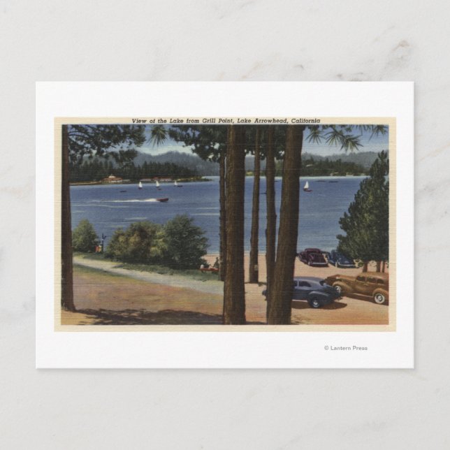 Postal Vista de punto de parrilla del lago (Anverso)