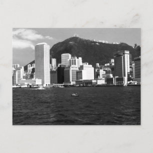Postal Vista de rascacielos de la bahía de Hong Kong en C