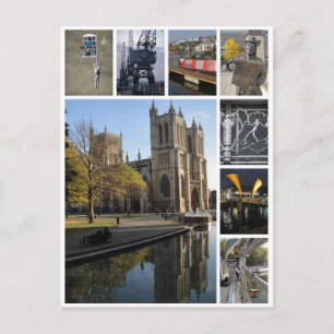 Postal Vista de retrato multiimagen de Bristol