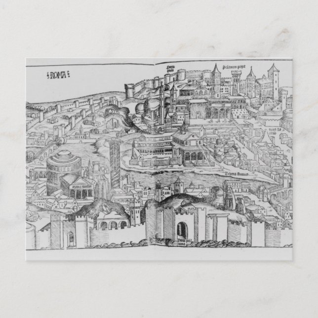 Postal Vista de Roma, 1493 (Anverso)