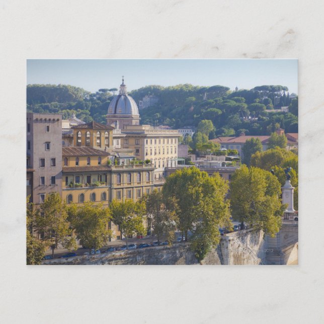 Postal Vista de Roma desde el Castel Sant' Angelo (Anverso)