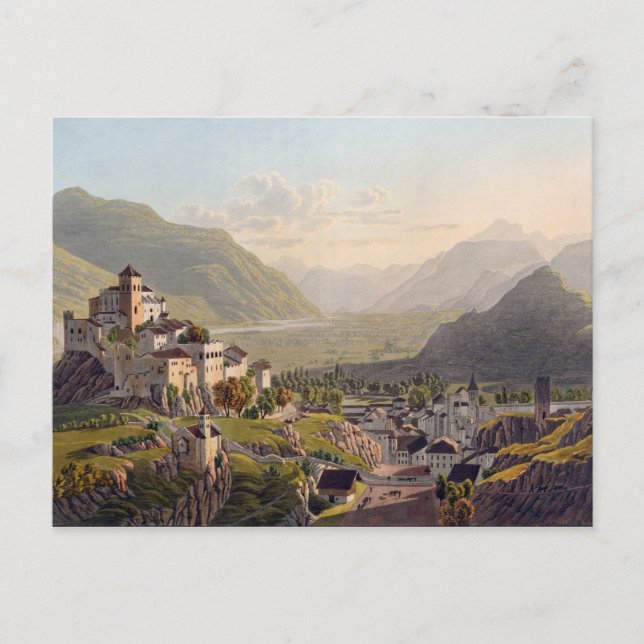 Postal Vista de Sion, ilustracion de 'Voyage Pittoresqu (Anverso)