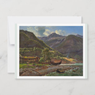 Postal Vista de Skjolden en Lyster, Noruega 1843 JCC Dahl
