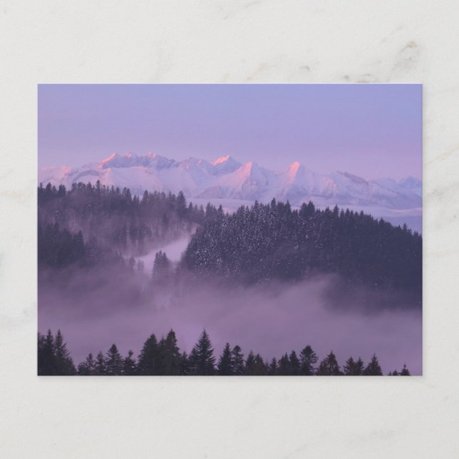 Postal Vista de Tatras de Invierno desde Pieniny (Anverso)