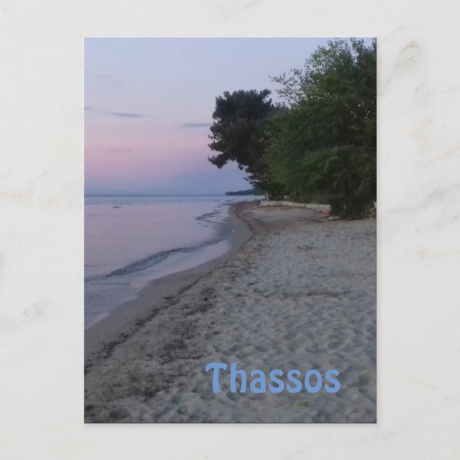 Postal Vista de Thassos desde Skala Rachoni (Anverso)