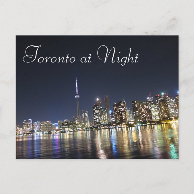 Postal Vista de Toronto de noche (Anverso)