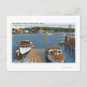Postal Vista de un aterrizaje de barcos y la costa