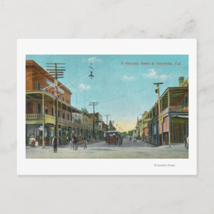 Postal Vista de un Business StreetMarysville, CA