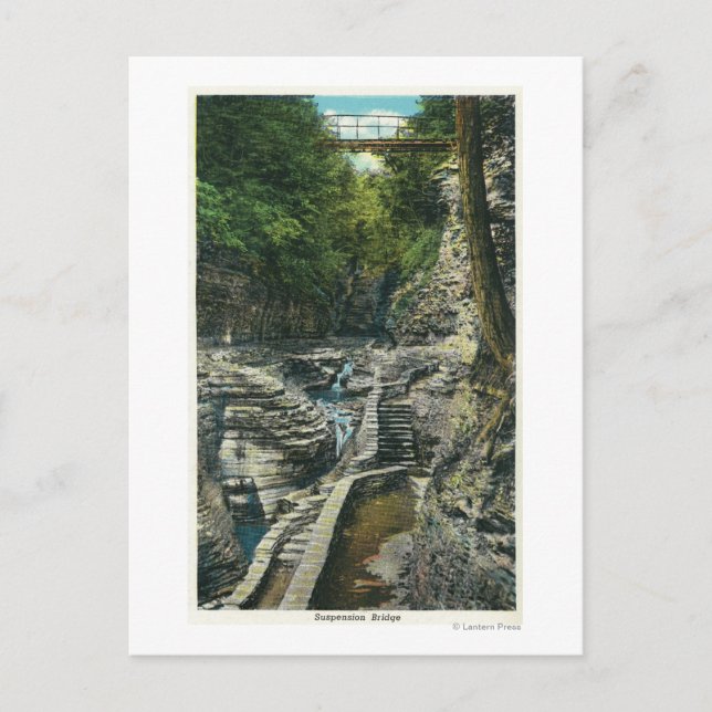 Postal Vista de un puente de suspensión (Anverso)