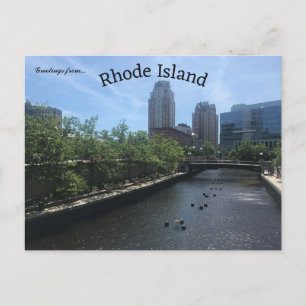 Postal Vista de un río en la isla Providence Rhode