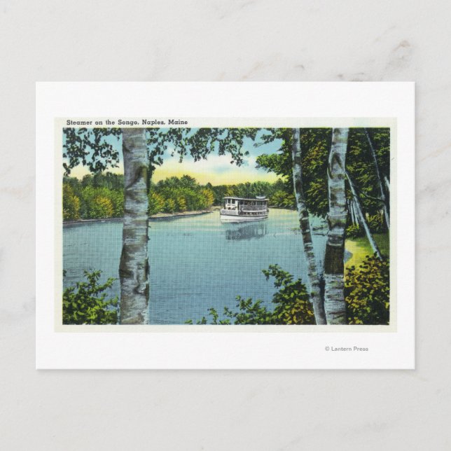 Postal Vista de un vapor en el río Songo (Anverso)