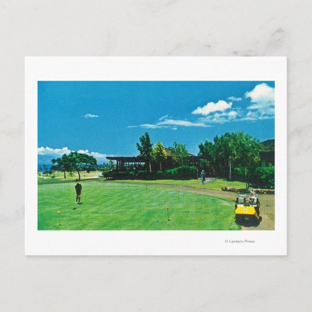 Postal Vista de un verde en el Real Golf Kaanapali (Anverso)