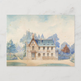 Postal Vista de una casa de campo, anónimo, francés