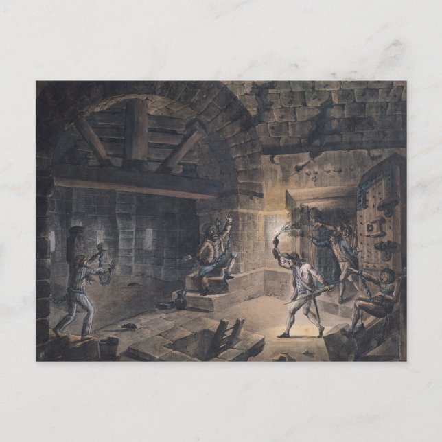 Postal Vista de una celda en la Bastilla (Anverso)