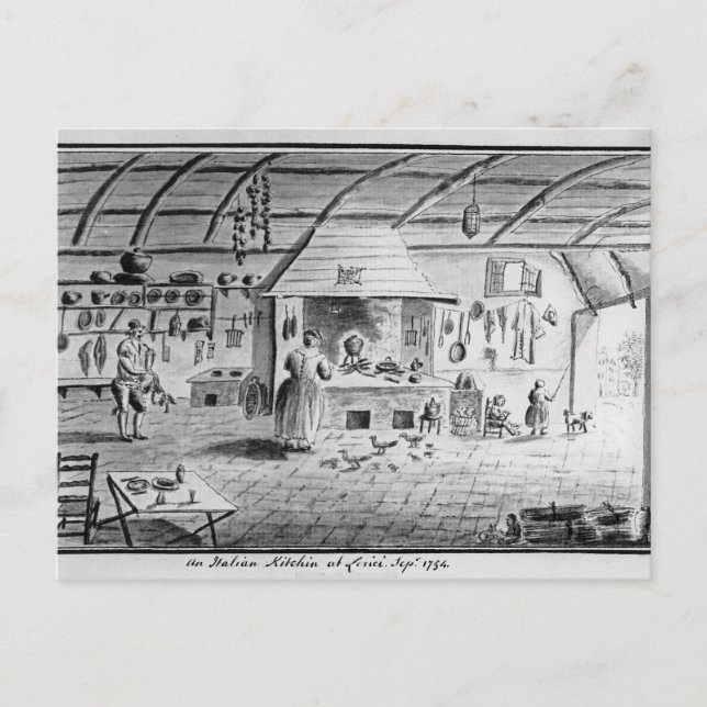 Postal Vista de una cocina italiana en Lerici (Anverso)