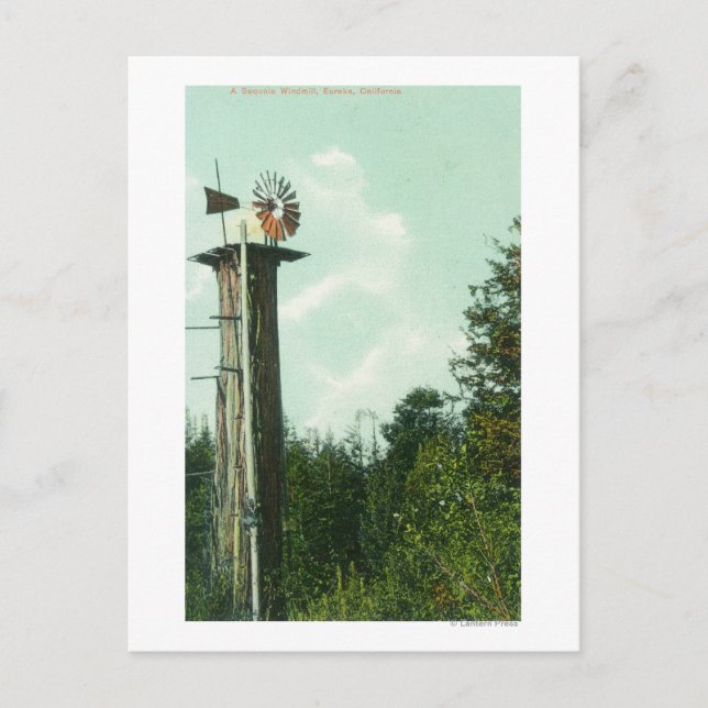 Postal Vista de una Sequoia Wind MillEureka, CA (Anverso)