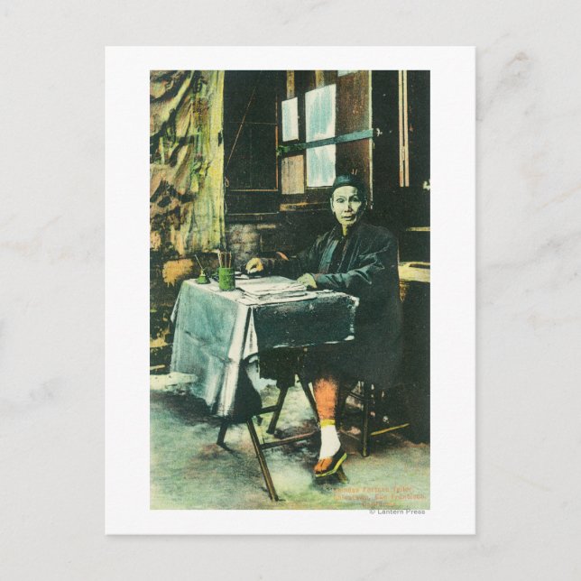 Postal Vista de una telonera china de fortuna (Anverso)