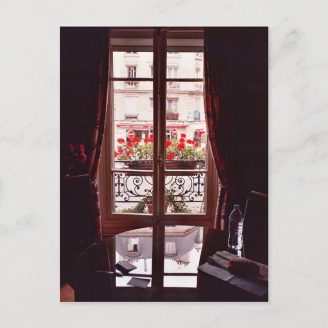 Postal Vista de ventana de París (Anverso)