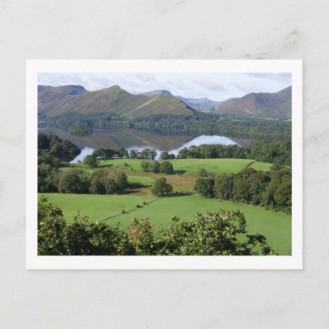 Postal Vista de verano de Derwentwater (Anverso)