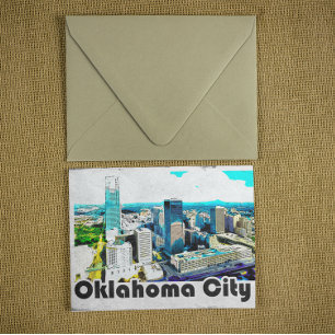 Postal Vista de viaje de la ciudad de Oklahoma Vintage
