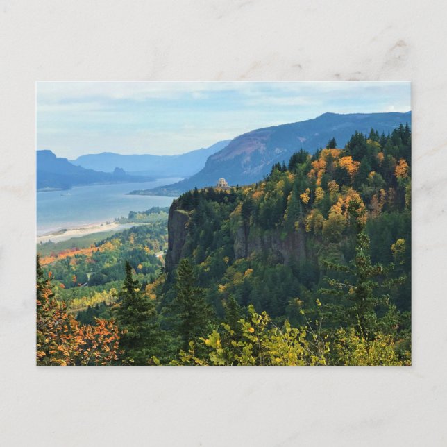 Postal Vista de Vista House, río Columbia, Oregón (Anverso)