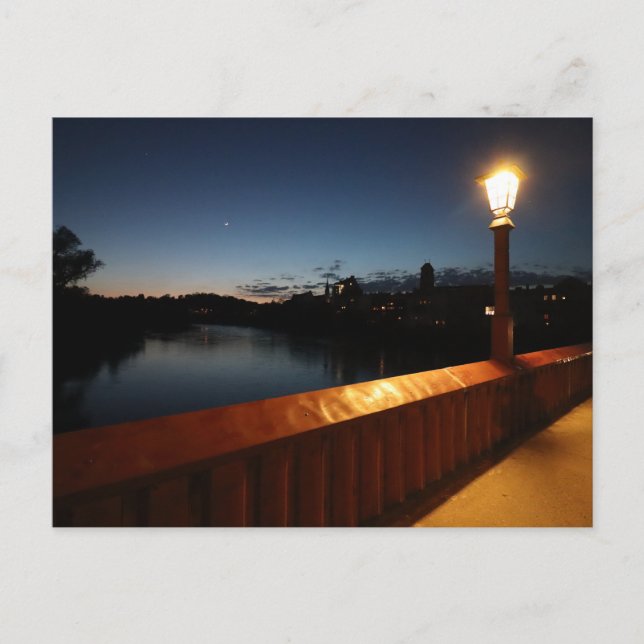 Postal Vista de Wasserburg am Inn desde Rote Bruecke (Anverso)