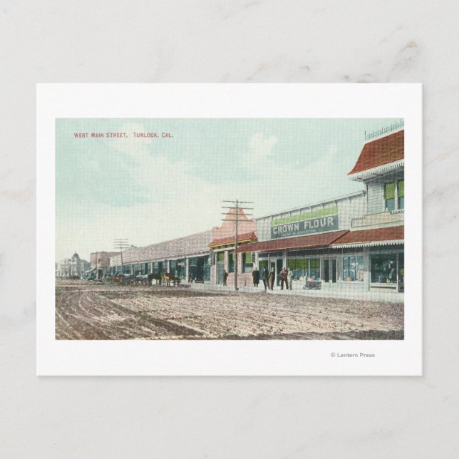 Postal Vista de West Main StreetTurlock, CA (Anverso)