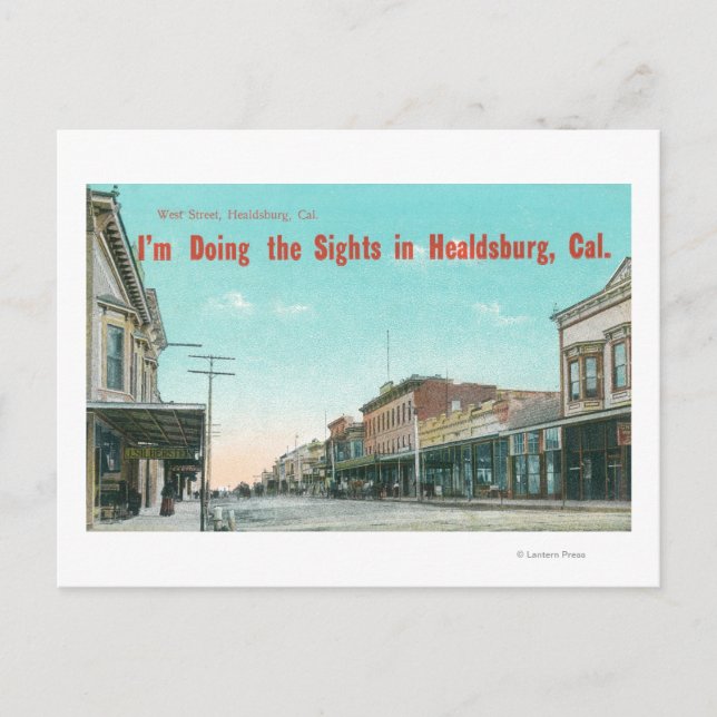 Postal Vista de West StreetHealdsburg, CA (Anverso)
