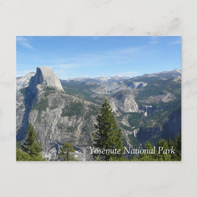 Postal Vista de Yosemite desde Glacier Point, CA (Anverso)