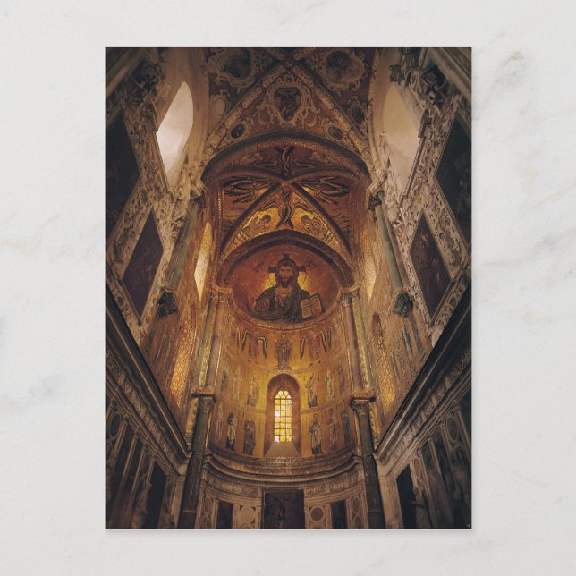Postal Vista del ábside con el Pantocrador de Cristo (Anverso)