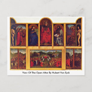 Postal Vista Del Altar Abierto Por Hubert Van Eyck