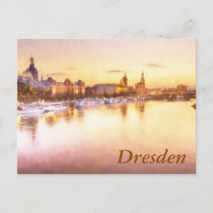 Postal Vista del Altstadt sobre el Elba en Dresden