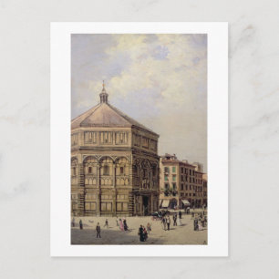 Postal Vista del Baptisterio en Florencia (panel)