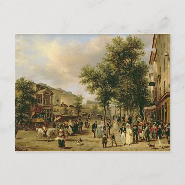 Postal Vista del Boulevard Montmartre, París, 1830 (Anverso)