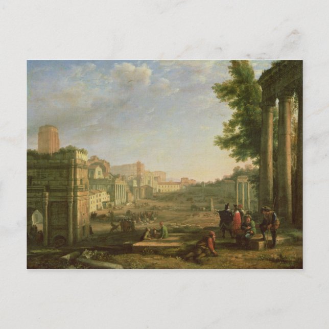 Postal Vista del Campo Vaccino, Roma, 1636 (Anverso)