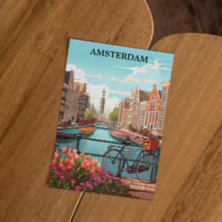 Postal Vista del Canal Holanda de Amsterdam