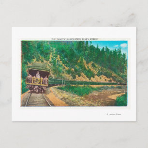 Postal Vista del cañón del arroyo Shasta TrainCow, OR